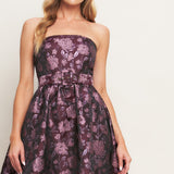 AUBERGINE CHIC JACQUARD WOVEN MIDI DRESS, Flying Tomato
