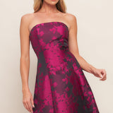 BLACK ROSE AFFAIR WOVEN JACQUARD MIDI DRESS, Flying Tomato