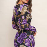 VIOLET EMBRACE POWER MESH MIDI DRESS, Flying Tomato
