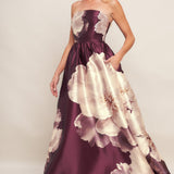 LUXE PEONY WOVEN MAXI DRESS, Flying Tomato