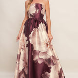 LUXE PEONY WOVEN MAXI DRESS, Flying Tomato