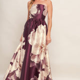 LUXE PEONY WOVEN MAXI DRESS, Flying Tomato