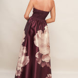 LUXE PEONY WOVEN MAXI DRESS, Flying Tomato