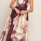 LUXE PEONY WOVEN MAXI DRESS, Flying Tomato