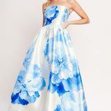 LUXE PEONY WOVEN MAXI DRESS , Flying Tomato