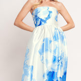 LUXE PEONY WOVEN MAXI DRESS , Flying Tomato