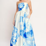 LUXE PEONY WOVEN MAXI DRESS , Flying Tomato