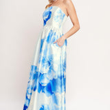 LUXE PEONY WOVEN MAXI DRESS , Flying Tomato