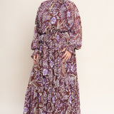 VIOLET BLOSSOM SPIRIT WOVEN MAXI DRESS, Flying Tomato (online only)