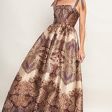 MYSTIC SERENADE WOVEN MAXI DRESS, Flying Tomato