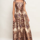 MYSTIC SERENADE WOVEN MAXI DRESS, Flying Tomato