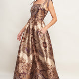 MYSTIC SERENADE WOVEN MAXI DRESS, Flying Tomato