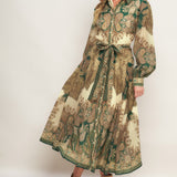 LOVELY GOLDEN VISION WOVEN MIDI DRESS, Flying Monkey (online only)