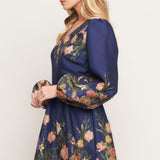 NOCTURNE IN BLOOM WOVEN MINI DRESS