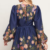 NOCTURNE IN BLOOM WOVEN MINI DRESS