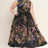 FOLIAGE WHISPER WOVEN MIDI DRESS, Flying Tomato (online only)