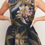 FOLIAGE WHISPER WOVEN MIDI DRESS, Flying Tomato (online only)