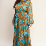 GOLDEN BLOOM LUXE WOVEN SATIN MAXI DRESS , Flying Monkey (online only)