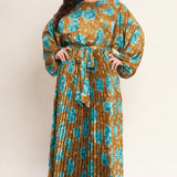 GOLDEN BLOOM LUXE WOVEN SATIN MAXI DRESS , Flying Monkey (online only)