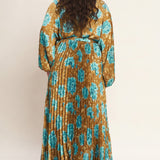 GOLDEN BLOOM LUXE WOVEN SATIN MAXI DRESS , Flying Monkey (online only)