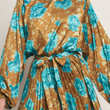 GOLDEN BLOOM LUXE WOVEN SATIN MAXI DRESS , Flying Monkey (online only)