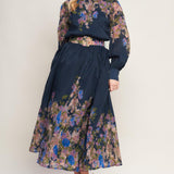 CHARMING TAPESTRY WOVEN MIDI DRESS