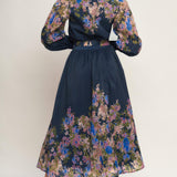 CHARMING TAPESTRY WOVEN MIDI DRESS