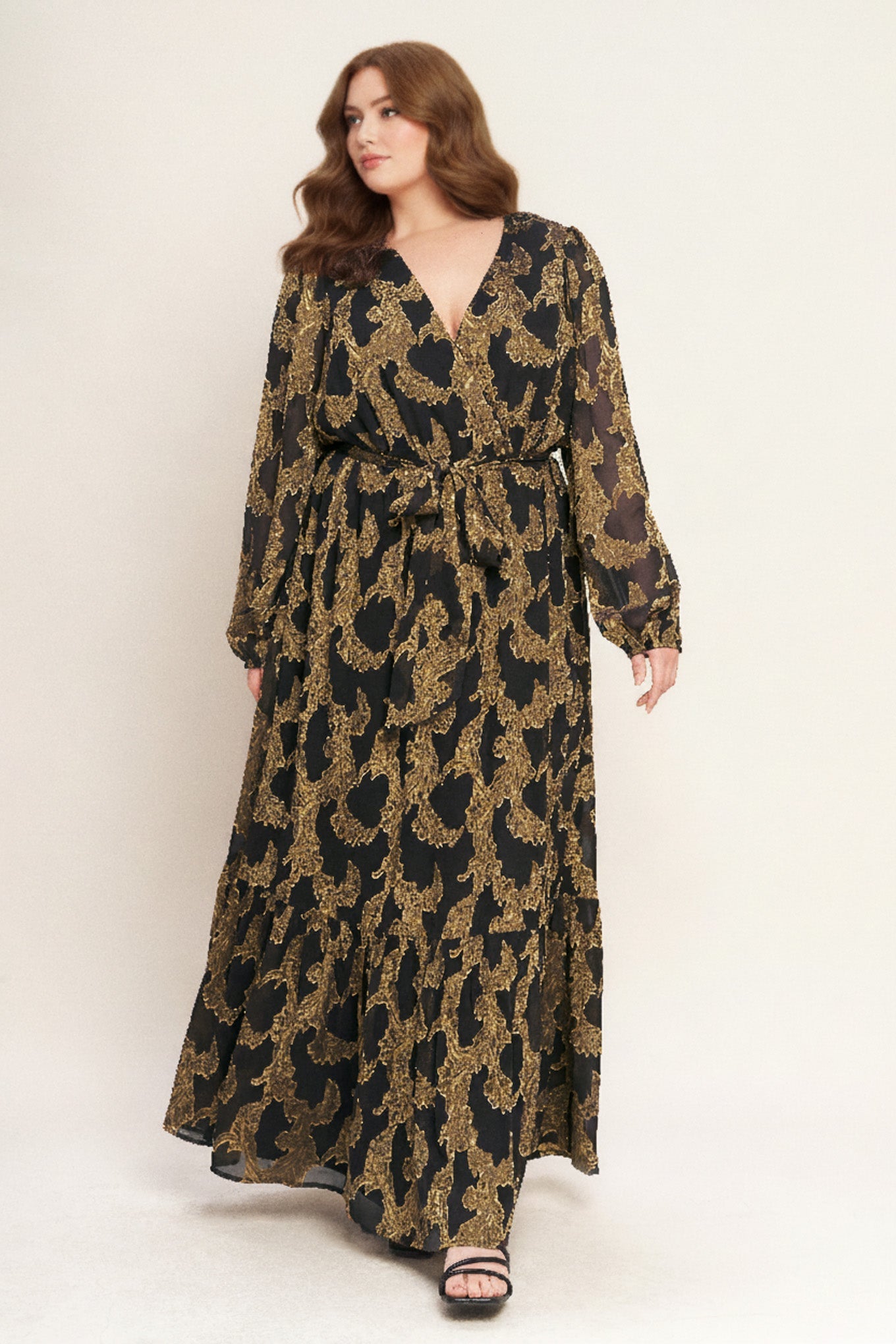 MIDNIGHT MOSS WOVEN JACQUARD MAXI DRESS, Flying Monkey (online only)