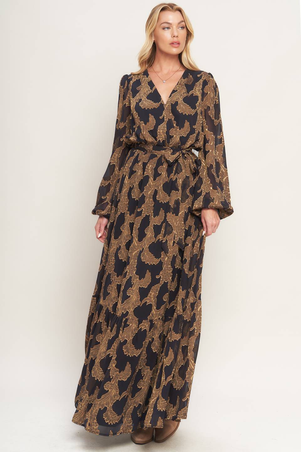 MIDNIGHT MOSS WOVEN JACQUARD MAXI DRESS, Flying Monkey (online only)