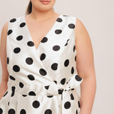 CAFÉ NOIR POLKA WOVEN MIDI DRESS, Flying Tomato
