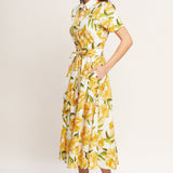 UPLIFTING PALETTE WOVEN MIDI DRESS, Flying Tomato (online only)