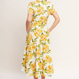 UPLIFTING PALETTE WOVEN MIDI DRESS, Flying Tomato (online only)