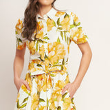 UPLIFTING PALETTE WOVEN MIDI DRESS, Flying Tomato (online only)