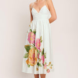 POETIC BLOOM WOVEN MIDI DRESS