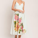 POETIC BLOOM WOVEN MIDI DRESS
