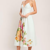 POETIC BLOOM WOVEN MIDI DRESS