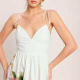 POETIC BLOOM WOVEN MIDI DRESS