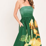 GOLDEN ROSE AFTERGLOW WOVEN MAXI DRESS, Flying Tomato (online only)