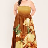 GOLDEN ROSE AFTERGLOW WOVEN MAXI DRESS, Flying Tomato (online only)