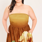 GOLDEN ROSE AFTERGLOW WOVEN MAXI DRESS, Flying Tomato (online only)