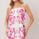 CHIC BLOSSOM WOVEN MINI DRESS