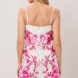 CHIC BLOSSOM WOVEN MINI DRESS