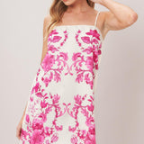 CHIC BLOSSOM WOVEN MINI DRESS