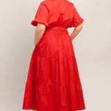 FEELS LIKE A COMPLIMENT WOVEN MIDI DRESS,  Flying Tomato