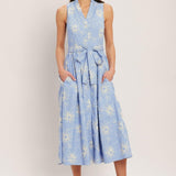 SUMMER SKETCH FLORA WOVEN MIDI DRESS