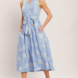 SUMMER SKETCH FLORA WOVEN MIDI DRESS