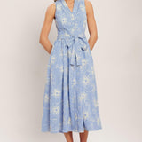 SUMMER SKETCH FLORA WOVEN MIDI DRESS