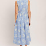 SUMMER SKETCH FLORA WOVEN MIDI DRESS