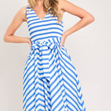 BLUE SERENA WOVEN MIDI DRESS