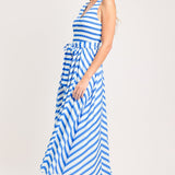 BLUE SERENA WOVEN MIDI DRESS